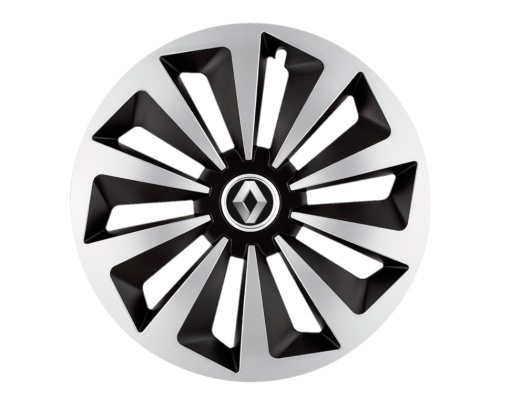 Set 4 capace roti Fox Gri-Negru R15 pentru gama auto Renault