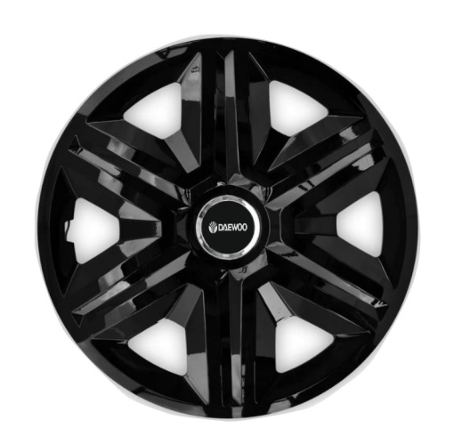 Set 4 capace roti Hubcaps fast black R15 pentru gama auto Daewoo