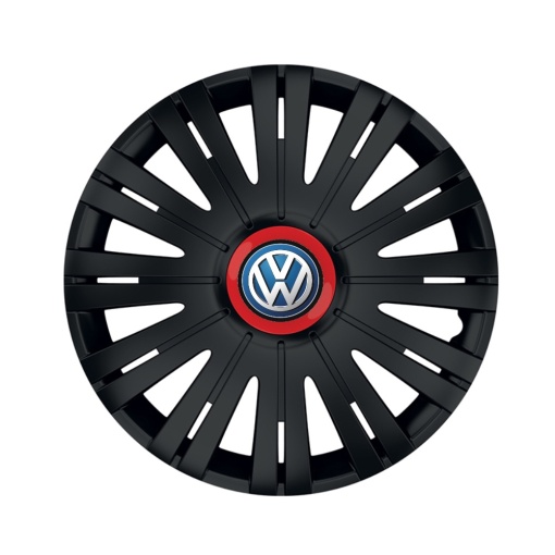 Set 4 capace roti Negre Cu Inel Rosu Active R15 pentru gama auto Volkswagen