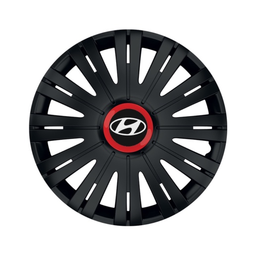 Set 4 capace roti Negre Cu Inel Rosu Active R15 pentru gama auto Hyundai