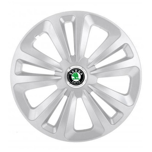 Set 4 Capace Roti Terra Gri R15 pentru Skoda