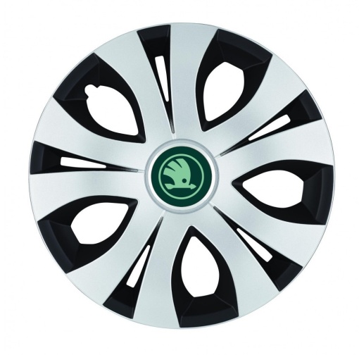 Set 4 Capace Roti Top Gri-Negru R16, Compatibil Cu Skoda Nou Verde