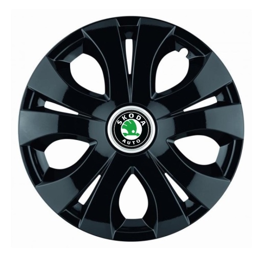 Set 4 Capace Roti Top Negru R15, Compatibil Cu Skoda