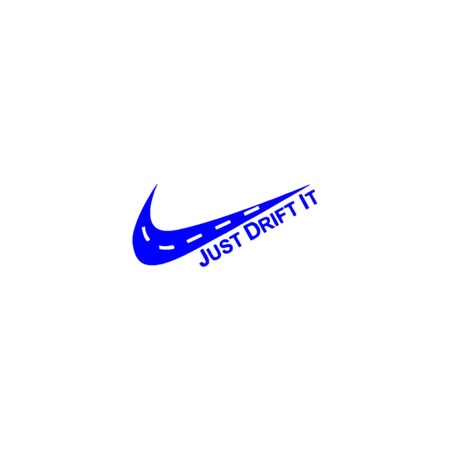 Sticker auto "Just drift It" 19x10 cm, albastru