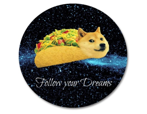 Mousepad Follow your Dreams, negru, 20 x 20 cm