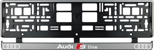 Set 2 bucati, suport numar inmatriculare argintiu Audi Sline