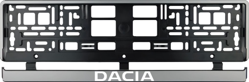 Set 2 bucati, suport numar inmatriculare argintiu Dacia