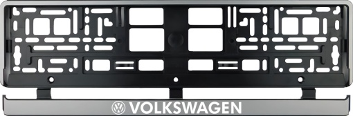 Set 2 bucati, suport numar inmatriculare argintiu VW
