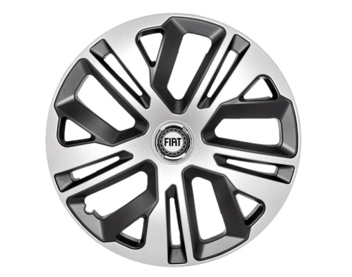 Set 4 capace roti 16`` Raven Gri-Negru, Compatibile cu Fiat
