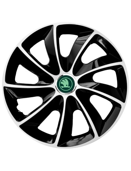 Set 4 Capace Roti Autohelix MSA® potrivite jantelor de 14 inch, pentru Skoda Nou Verde, model Stig Extra Black & White