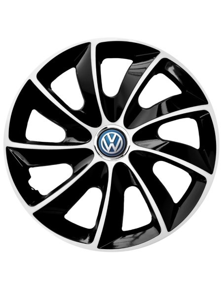 Set 4 Capace Roti Autohelix MSA® potrivite jantelor de 15 inch, pentru Volkswagen, model Stig Extra Black & White