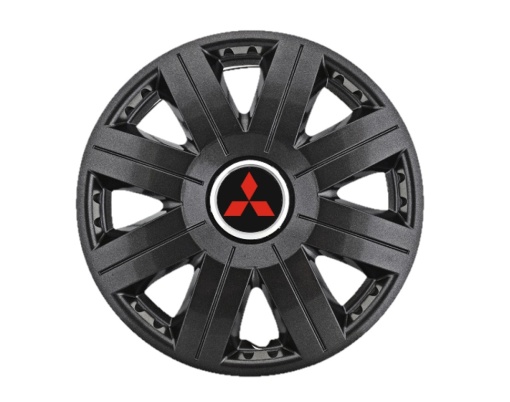 Set 4 capace roti Cosmos Negru R15, pentru gama auto Mitsubishi