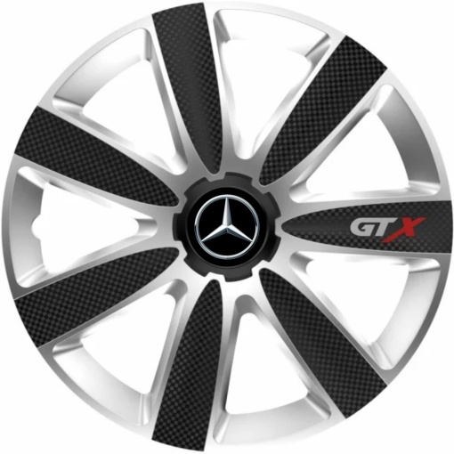 Set 4 Capace Roti GTX Carbon Gri-Negru R17, Compatibil Cu Mercedes