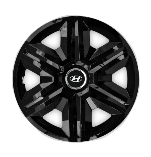 Set 4 capace roti Hubcaps fast black R15 pentru gama auto Hyundai
