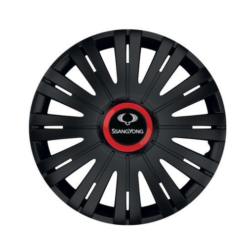 Set 4 capace roti Negre Cu Inel Rosu Active R16 pentru gama auto SsangYoung