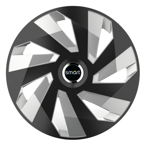Set 4 Capace Roti, potrivite jantelor de R15, pentru Smart, model vector black and silver