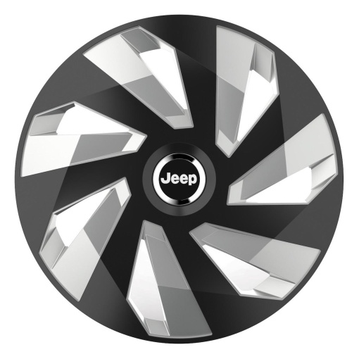 Set 4 Capace Roti, potrivite jantelor de R16, pentru Jeep, model vector black and silver