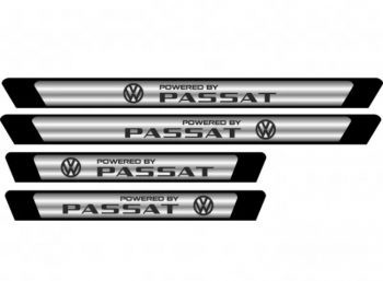 Set 4 stickere protectii praguri gri pentru VW Passat V2, Creative Rey®