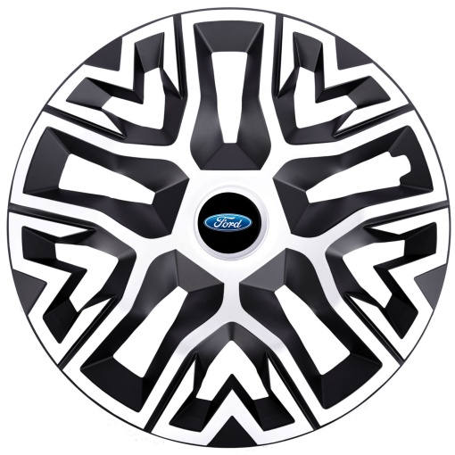Set 4 Capace Roti 15 `` Best Alb-Negru, Compatibile Cu Ford