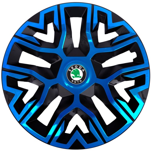 Set 4 Capace Roti 15 `` Best Albastru-Negru, Compatibile Cu Skoda