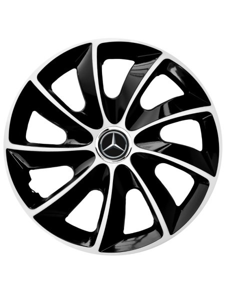 Set 4 Capace Roti Autohelix MSA® potrivite jantelor de 16 inch, pentru Mercedes, model Stig Extra Black & White