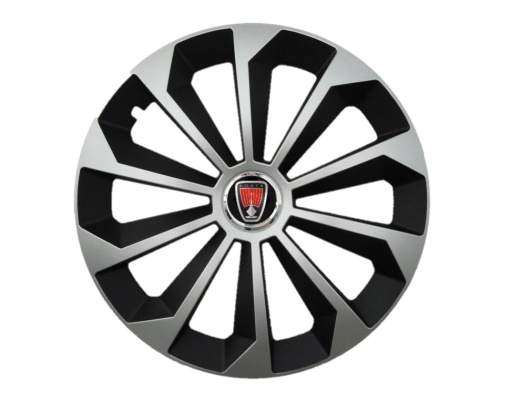 Set 4 capace roti Fame Gri-Negru cu inel R16, pentru gama auto Range Rover