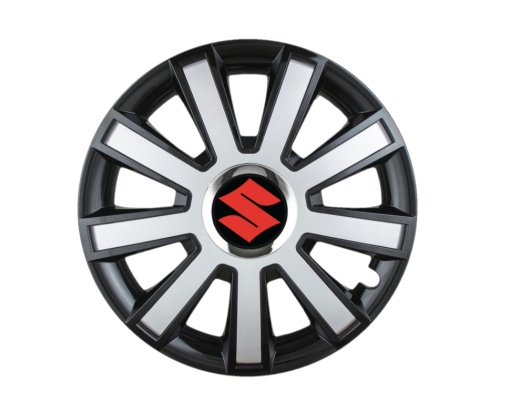 Set 4 capace roti Flash Gri-Negru R16 pentru gama auto Suzuki