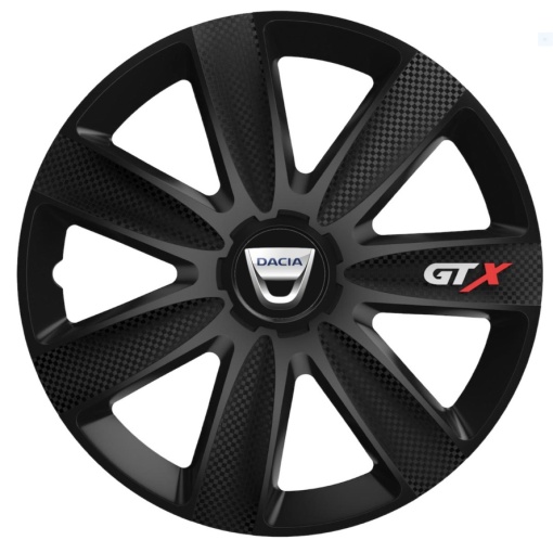 Set 4 Capace Roti GTX Negru Carbon Dacia, R16