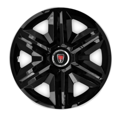 Set 4 capace roti hubcaps fast black R15 pentru gama auto Range Rover