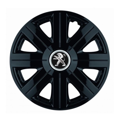 Set 4 Capace Roti, potrivite jantelor de R16, pentru Peugeot, model Cosmos Negru