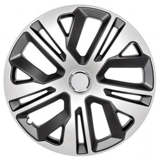 Set capace roti model Raven Gri-Negru cu inel cromat - 14 inch