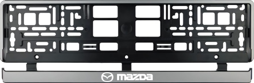 Set 2 bucati, suport numar inmatriculare argintiu Mazda
