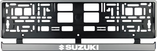 Set 2 bucati, suport numar inmatriculare argintiu Suzuki