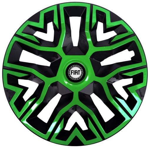 Set 4 Capace Roti 14 `` Best Verde-Negru, Compatibile Cu Fiat