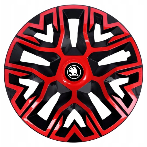 Set 4 Capace Roti 16 `` Best Rosu-Negru, Compatibile Cu Skoda Nou