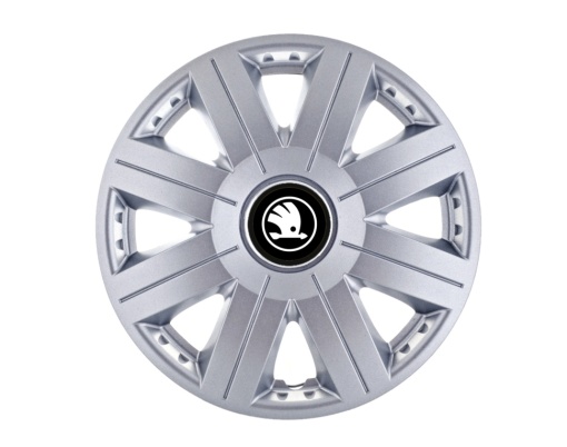 Set 4 Capace Roti Autohelix MSA® potrivite jantelor de 15 inch, pentru Skoda Alb Negru model Cosmos Gray