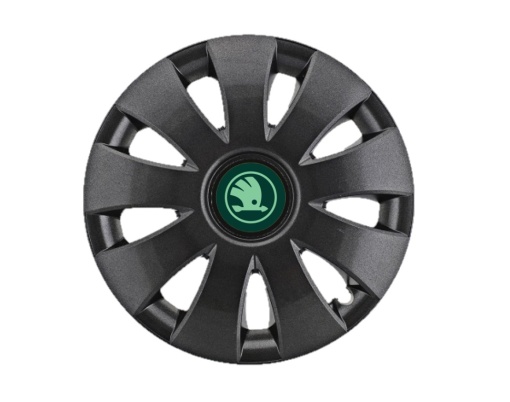Set 4 Capace Roti Autohelix MSA® potrivite jantelor de 15 inch, pentru Skoda Verde model Aura Black
