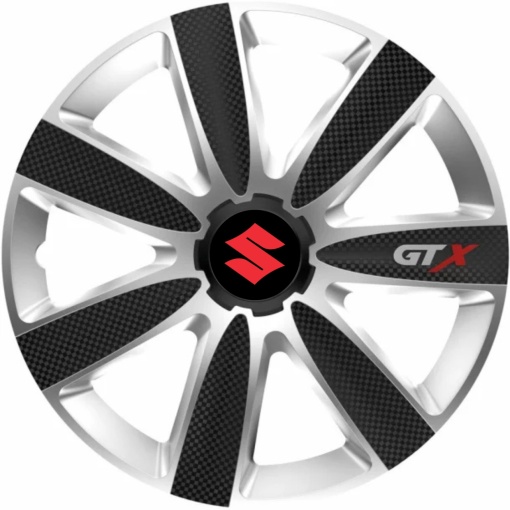 Set 4 Capace Roti GTX Carbon Gri-Negru R16, Compatibil Cu Suzuki