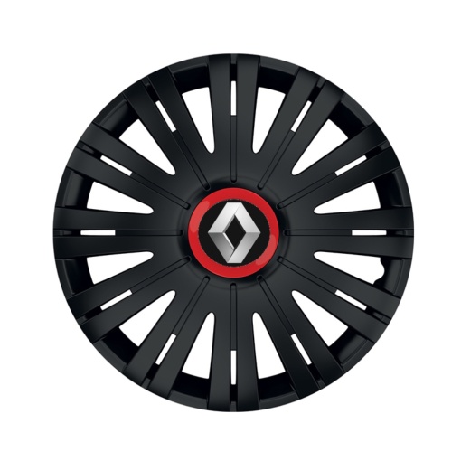 Set 4 capace roti Negre Cu Inel Rosu Active R16 pentru gama auto Renault