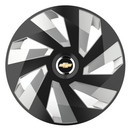 Set 4 Capace Roti, potrivite jantelor de R15, pentru Chevrolet, model vector black and silver