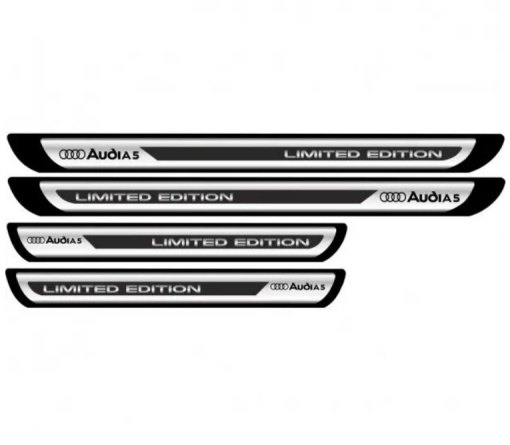Set 4 stickere protectii praguri gri pentru Audi A5, Creative Rey®
