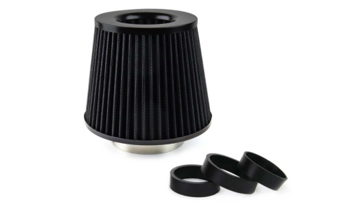 Filtru de aer conic universal, negru + 3 adaptoare