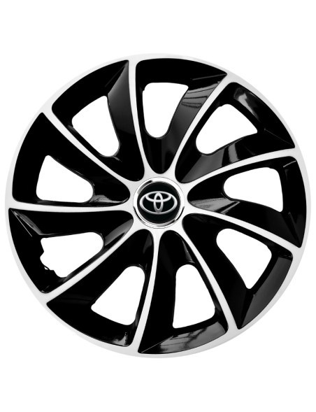 Set 4 Capace Roti Autohelix MSA® potrivite jantelor de 15 inch, pentru Toyota, model Stig Extra Black & White