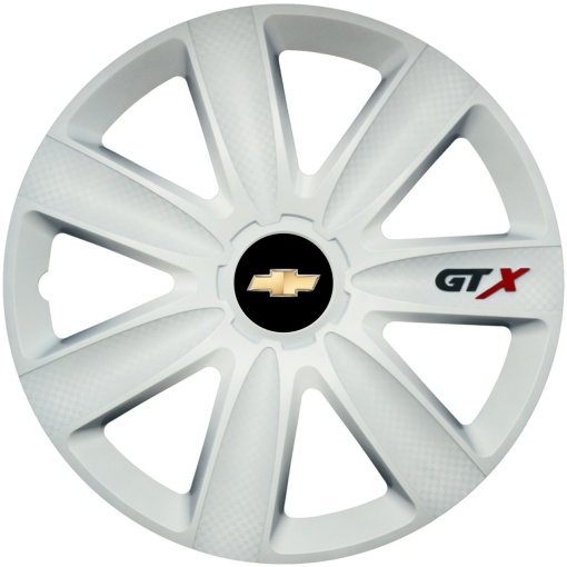 Set 4 Capace Roti GTX Alb R15, Compatibil Cu Chevrolet
