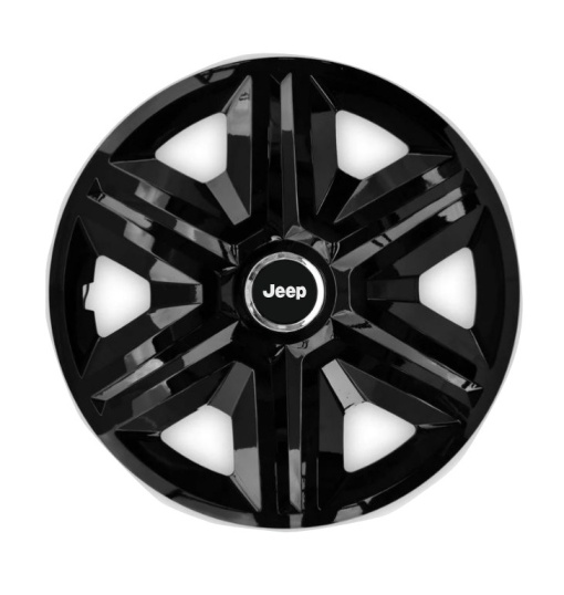 Set 4 capace roti Hubcaps fast black R15 pentru gama auto Jeep