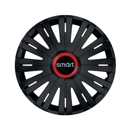 Set 4 capace roti Negre Cu Inel Rosu Active R16 pentru gama auto Smart