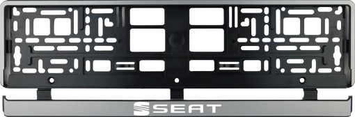 Set 2 bucati, suport numar inmatriculare argintiu Seat