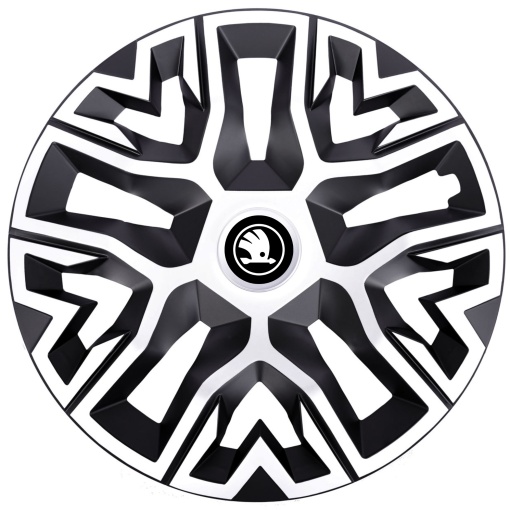 Set 4 Capace Roti 15 `` Best Alb-Negru, Compatibile Cu Skoda Nou