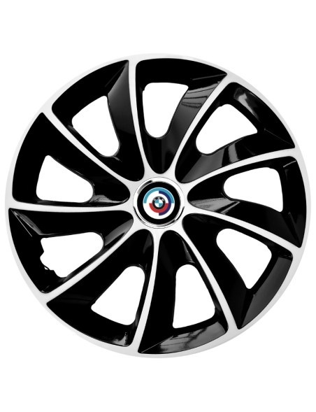 Set 4 Capace Roti Autohelix MSA® potrivite jantelor de 15 inch, pentru BMW Nou, model Stig Extra Black & White