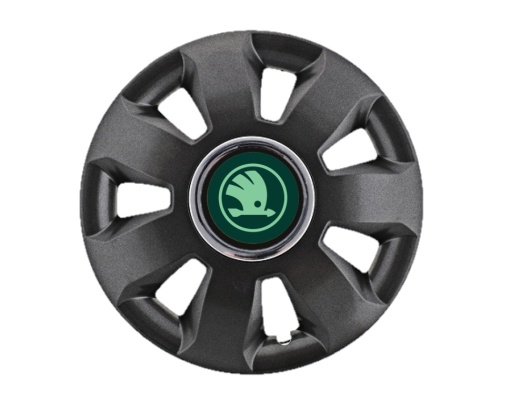 Set 4 Capace Roti Autohelix MSA® potrivite jantelor de 16 inch, pentru Skoda Verde model Ares Black